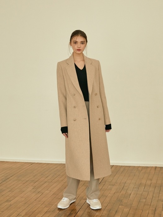 Classic double long coat[beige]