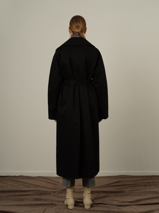 LS WIDE SLEEVE TRENCH COAT_BLACK