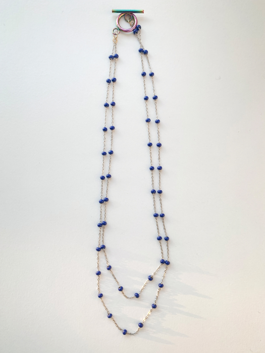 double blue necklace