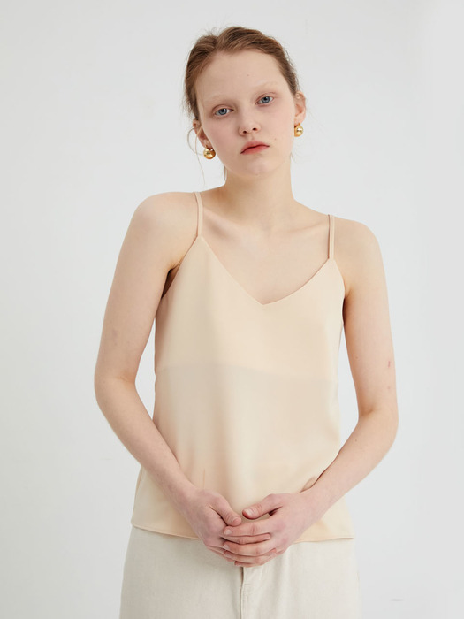 20 SPRING_Cream Matt Satin Sleeveless 