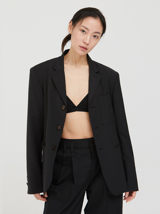 S-Wool Wide Jacket / Black