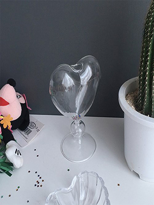 Clear Heart Vase 투명하트꽃병
