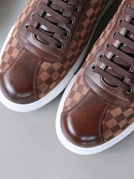 Pienza Check Brown Sneakers#1009