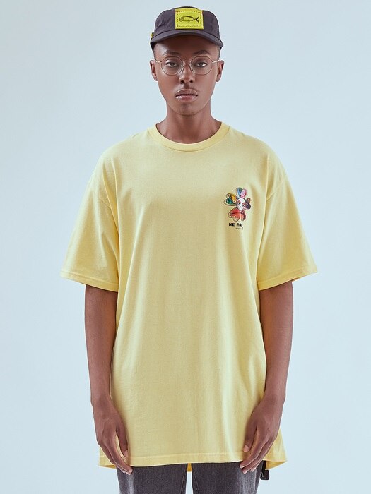 [Over-fit] WE ARE ONE flower half-sleeve_YELLOW