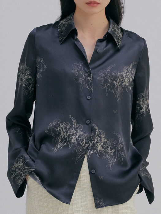 Print Silk Shirts_Black