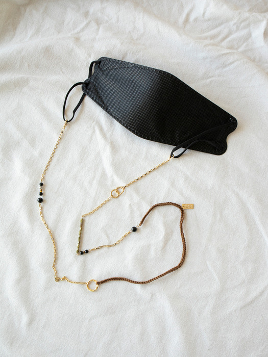 3way gold chain multi strap (mask, glasses, necklace)