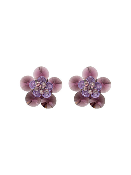 Daisy Beads Earrings (Purple)