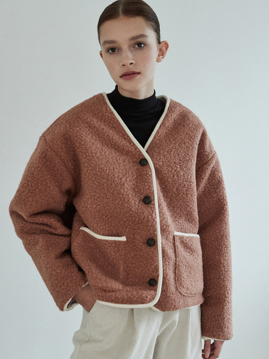 amr1165 faked wool jacket (pink)