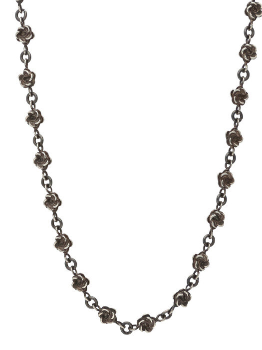 925 Silver Rose Mugunghwa Antique Choker Necklace
