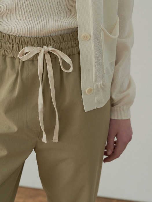 drawstring cotton pants (khaki)