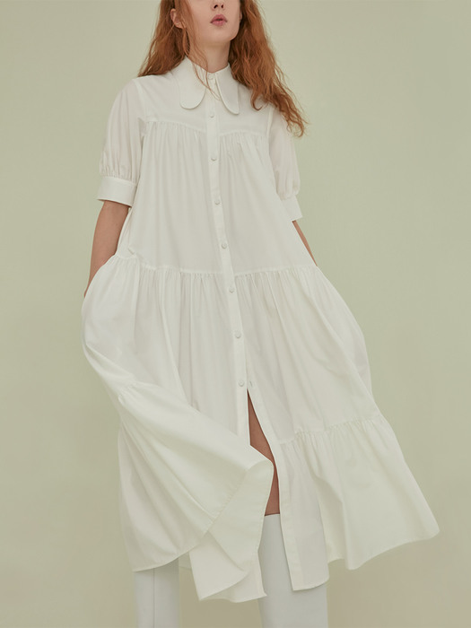 PURE WHITE TIERED DRESS