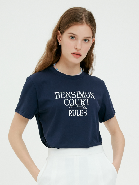 BENSIMON COURT LOGO T-SHIRTS - NAVY