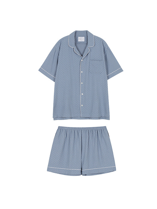 windy pjamas III  - white  / blue (woman)
