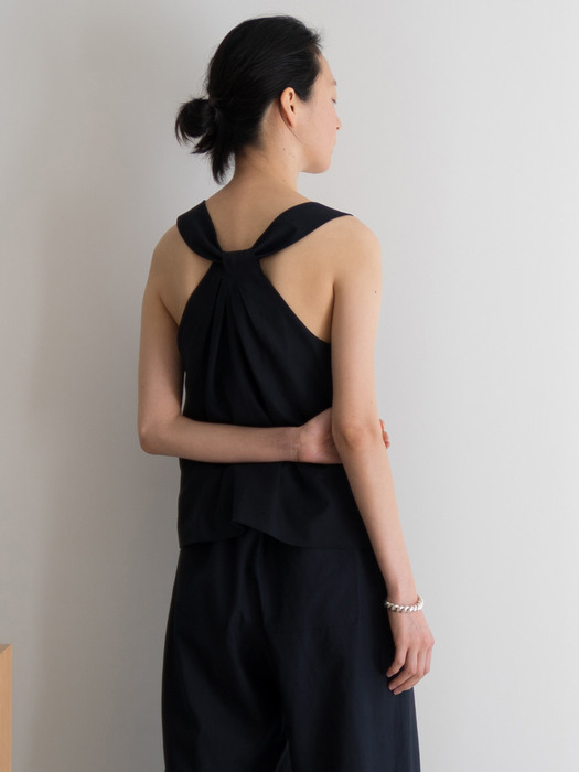 Cross Linen Sleeveless_Navy