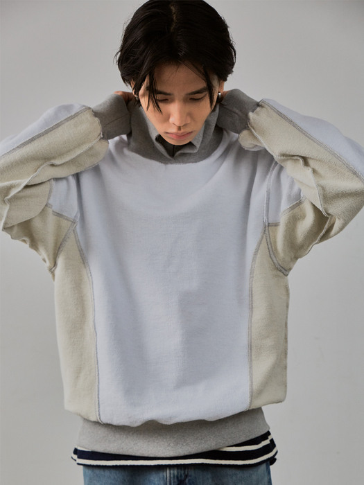 Reversible polo sweatshirts melange/grey