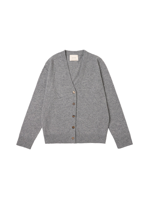 SKN 2013 Extra Fine Wool Knit Cardigan_Melange gray