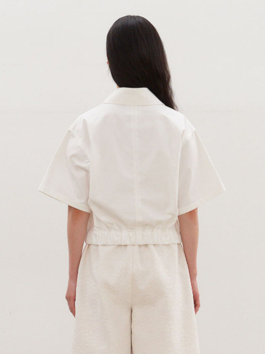 Trench short button jacket_white