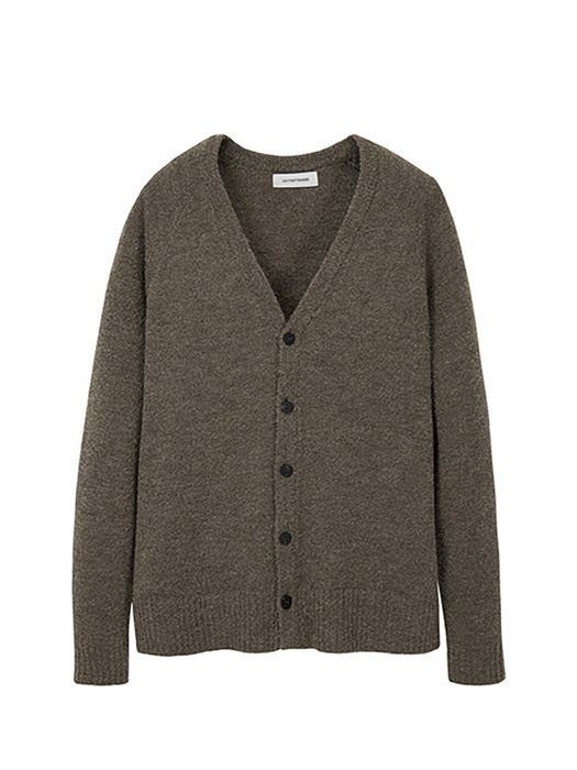 BOUCLE KNIT CARDIGAN / BROWN