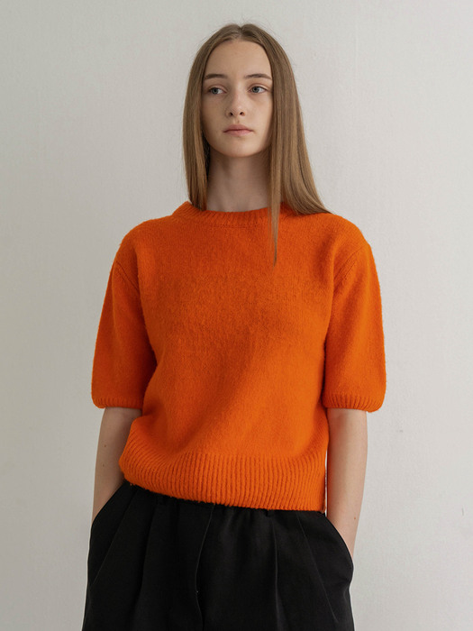 Brushed Knit Top - Orange