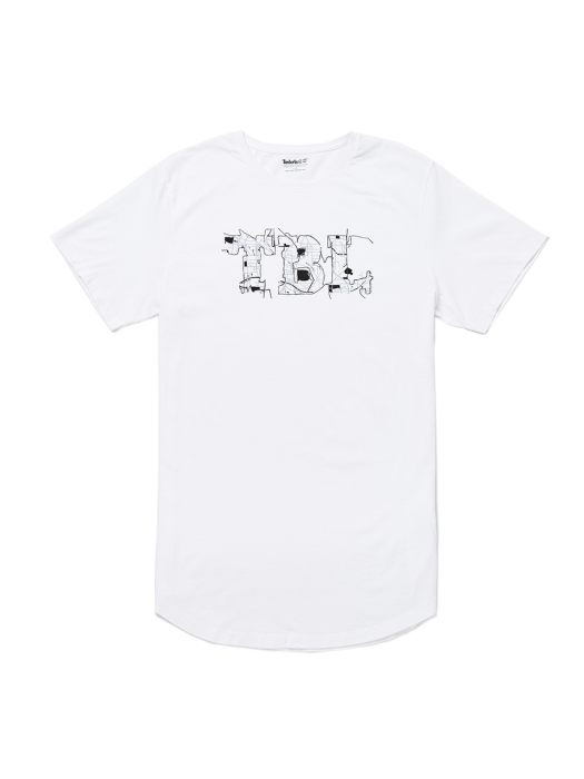 팀버랜드 남성 로고 그래픽 반소매 티셔츠 화이트 A1NIQ