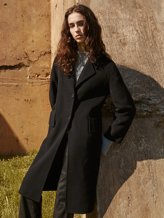 FLAP POCKET CASHMERE HANDMADE COAT_Black [U1W0H803/99]