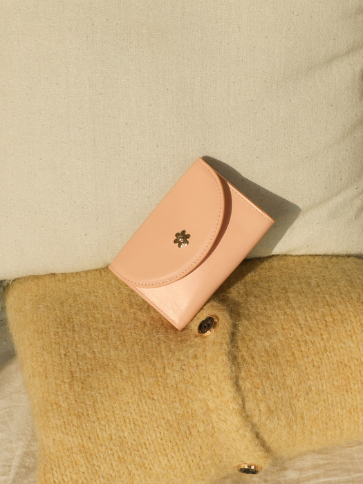 floweret card wallet - Dusty Pink