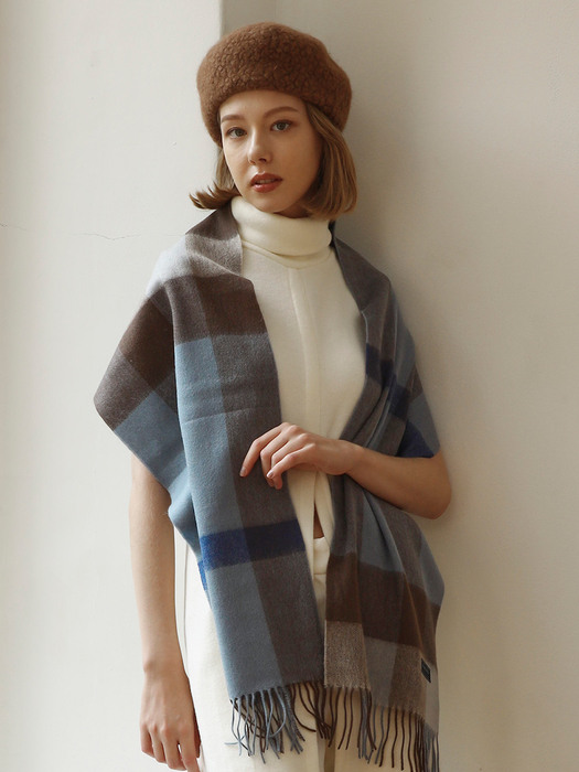 Britian check wool muffler (6color)