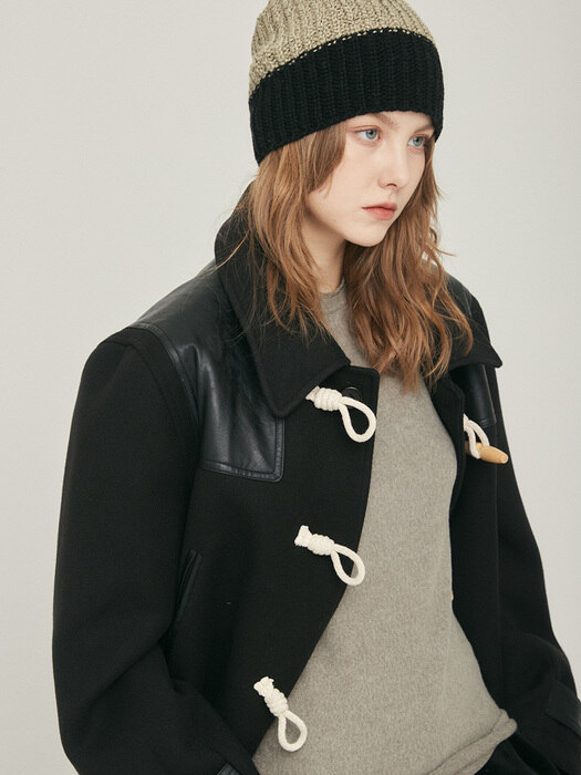 LO CROP DUFFLE COAT(BLACK)