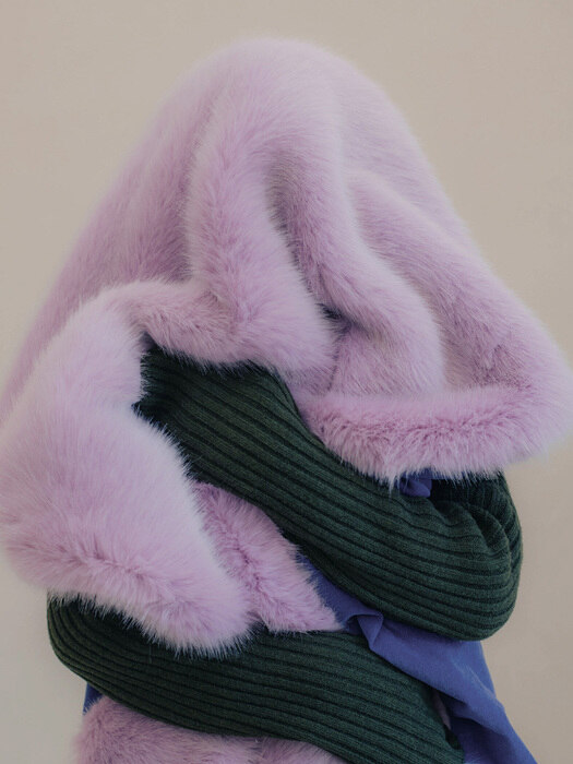 eco fur heavy blanket - surreal purple  에코퍼 양면 블랭킷 무릎담요