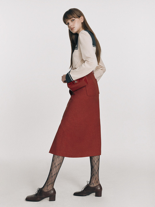 [EXCLUSIVE] A-Line Long Skirt - Red