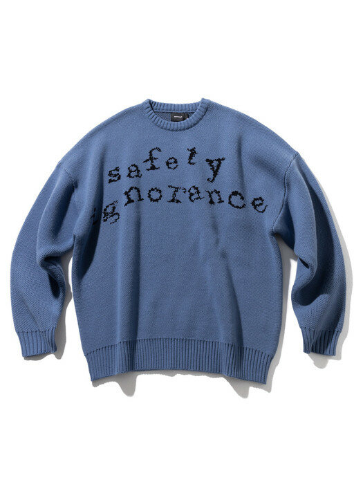 SAFETY LETTERING WOOL KNIT MWZNT001-BL