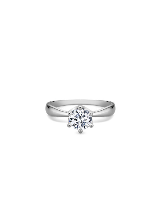 solitaire round crown ring(white gold)