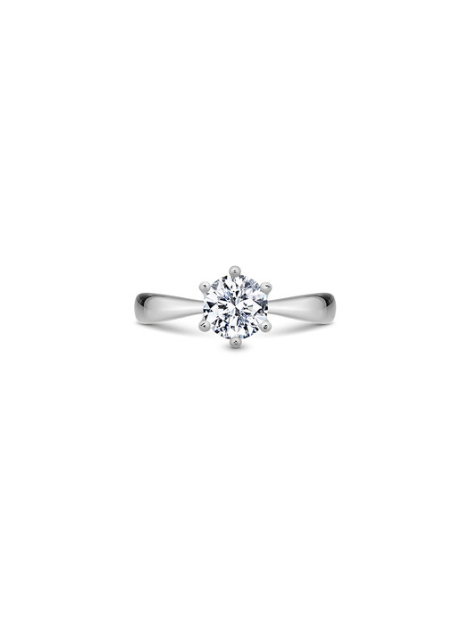 solitaire round crown ring(white gold)
