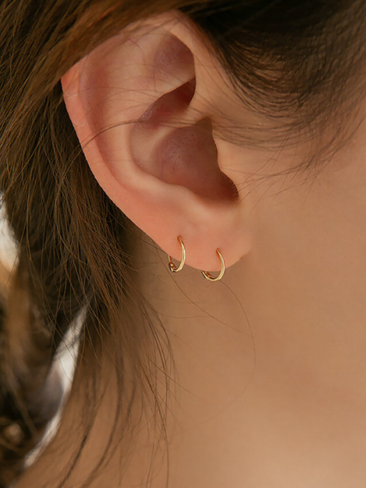 [14K SET] 데일리 원터치 귀걸이 (8mm_1쌍) ER01 + 큐빅 귀걸이 (3mm_1쌍) ES01 #SET04