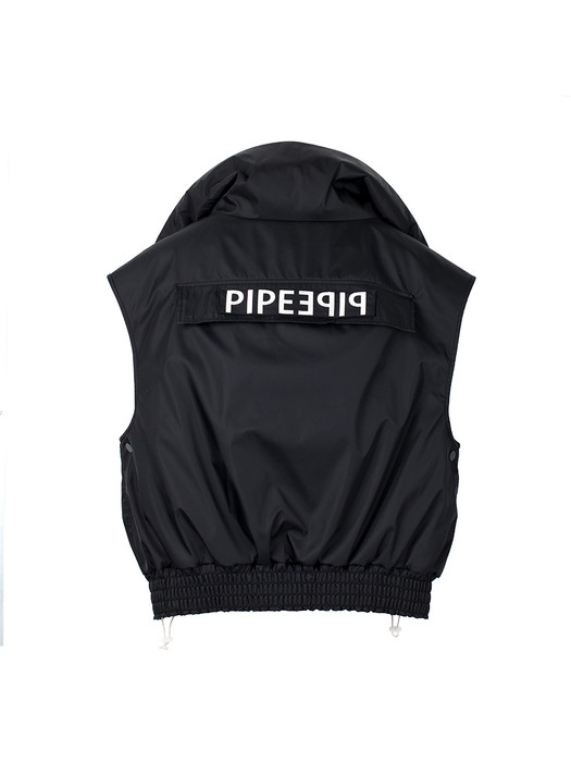 [PIPE] Reversible Padding Zip-Up Vest (Black)