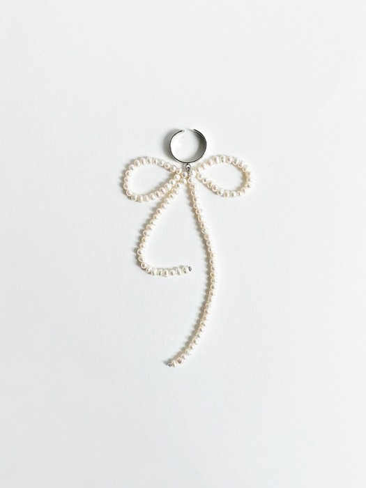 Vintage Pearl Ribbon Earcuff & Ring