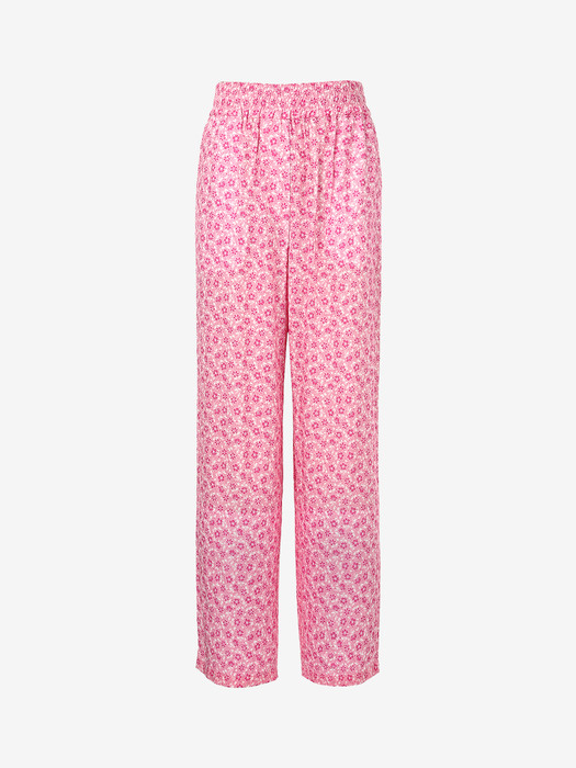 [N]POHUE Bending wide pants (Pink flower)