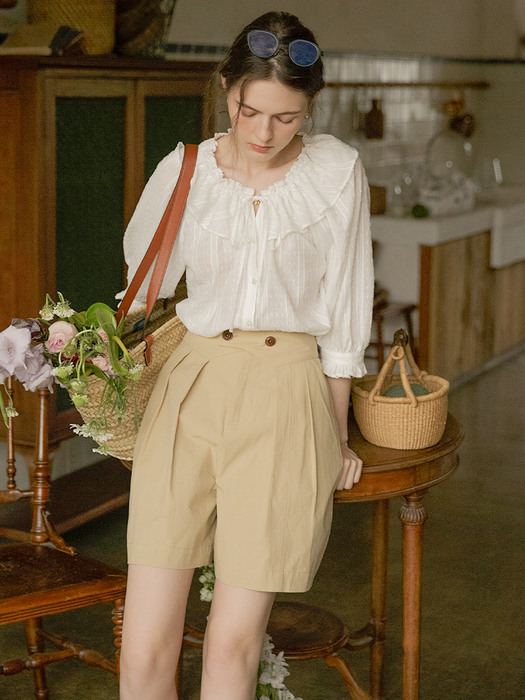 LILY cotton half pants_beige