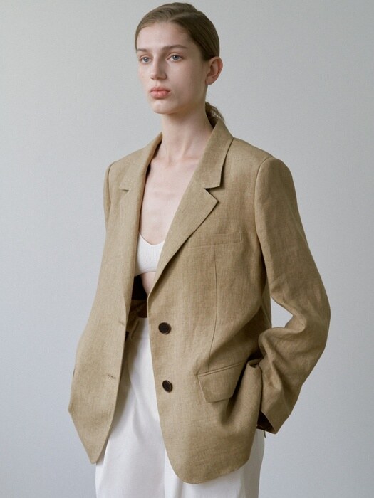 Basic Linen Jacket_beige