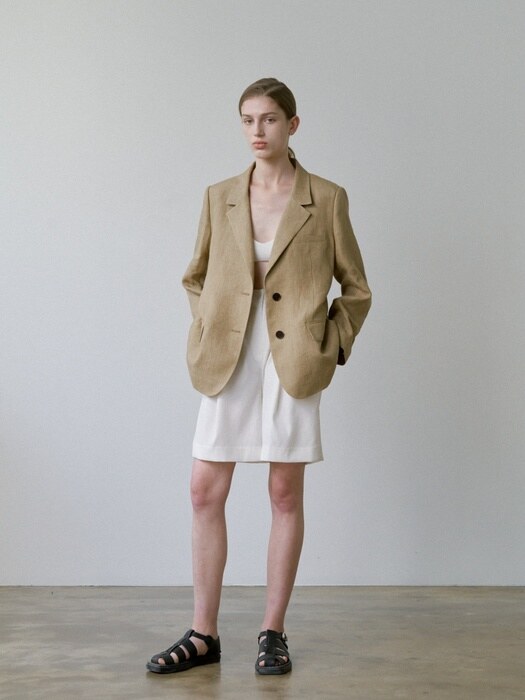 Basic Linen Jacket_beige