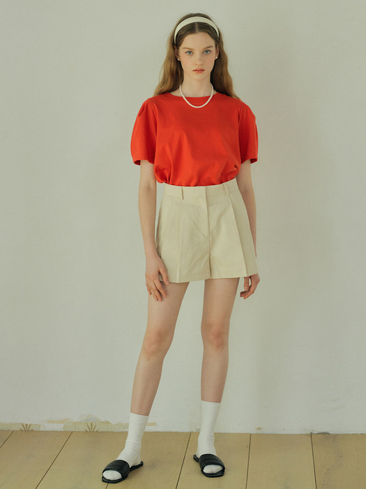 BASIC PUFF T-SHIRT - RED