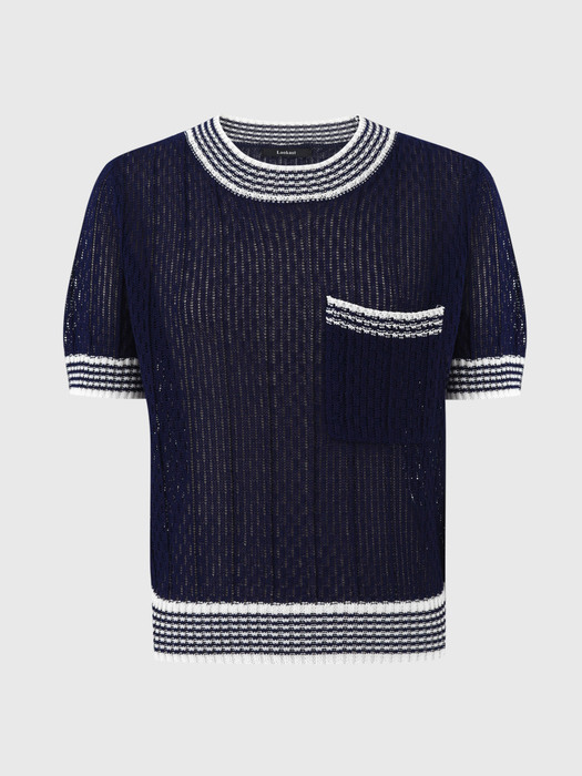 네이비 베티 니트 탑 / NAVY BETTY KNIT TOP