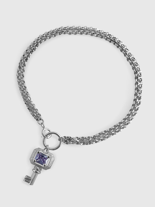 Square gemstone key bracelet