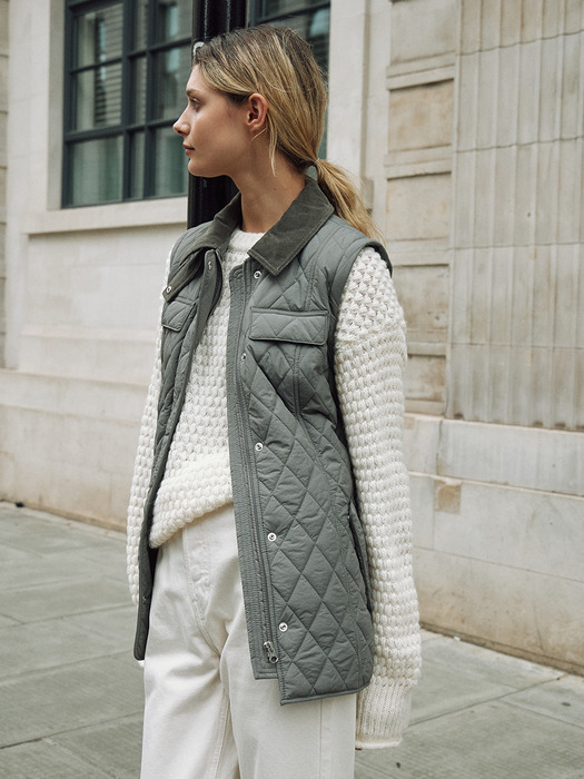 [City Outdoor] Detachable Sleeves Quilted Jacket