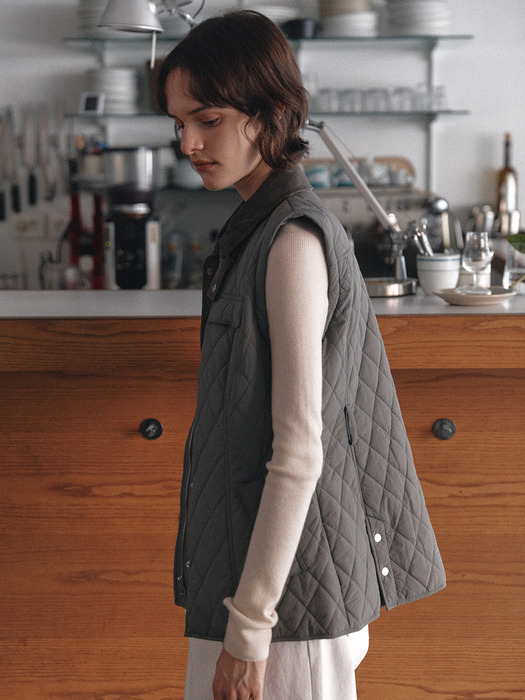 [City Outdoor] Detachable Sleeves Quilted Jacket