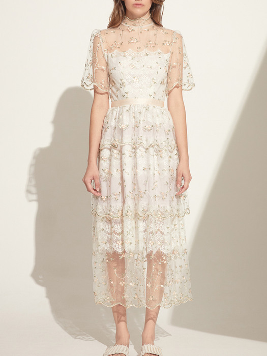 Maisie Floral-embroidered Tulle and Lace Dress