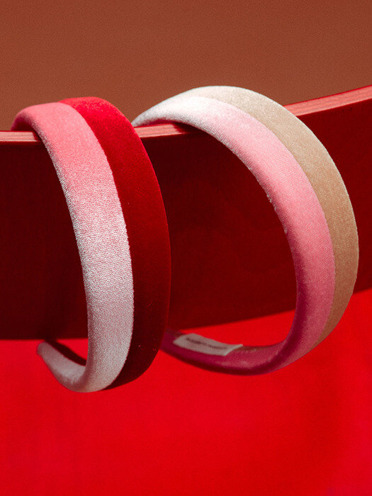 Red&Pink Two Tone Velvet Headband