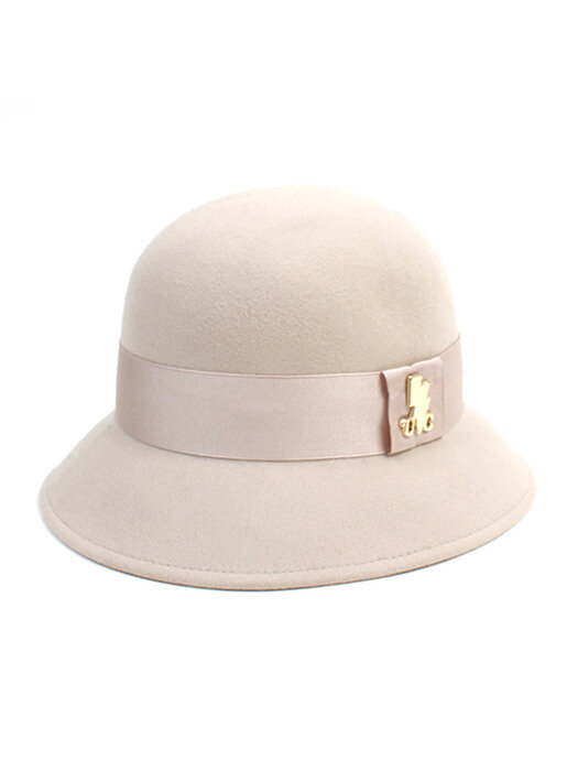 Ivory Line Wool Ivory Cloche Hat 울페도라