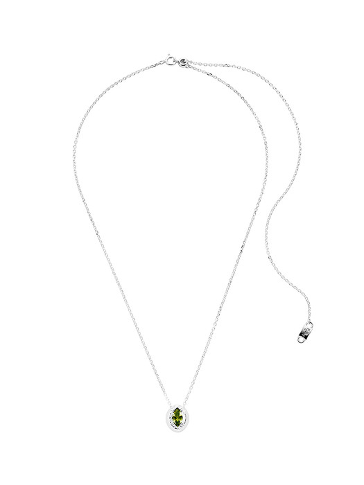Yellow Green Cubic Pendant Chain Necklace