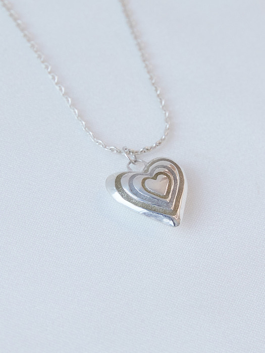 puffy double heart necklace